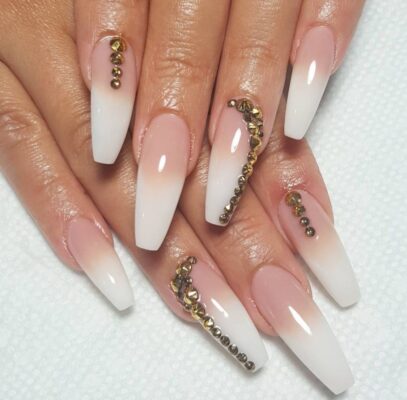 Ombre Nails With Diamonds
