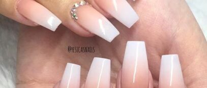Ombre Nails With Rhinestones