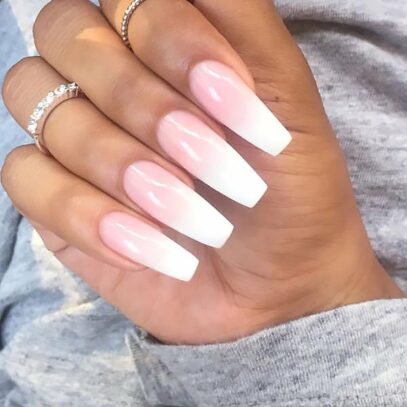 Ombre White Nails