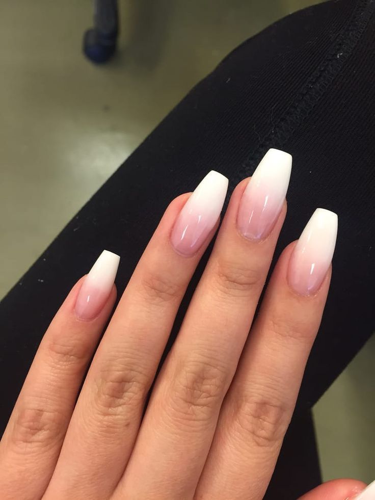 Ombre White Nails