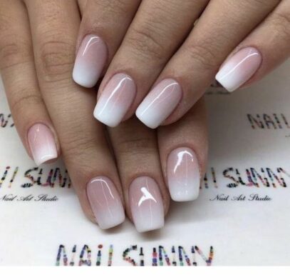 Ombre White Nails