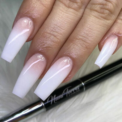 Ombre White Nails