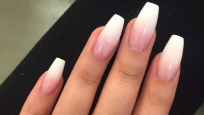Ombre White Nails