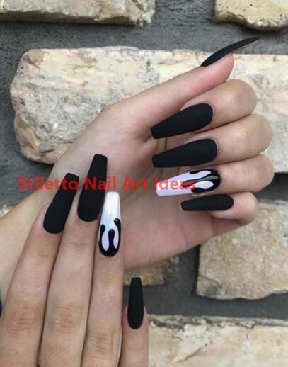 One Hand Black One Hand White Nails