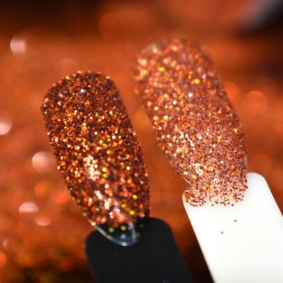 Orange Glitter Nails
