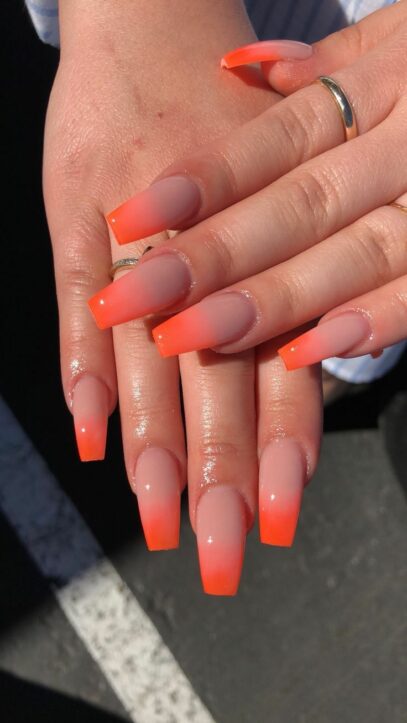 Orange Ombre Nails