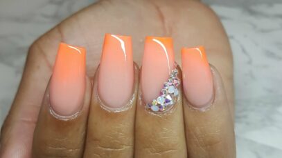 Orange Ombre Nails