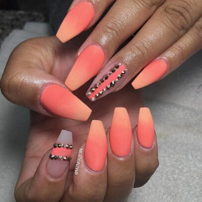 Orange Ombre Nails