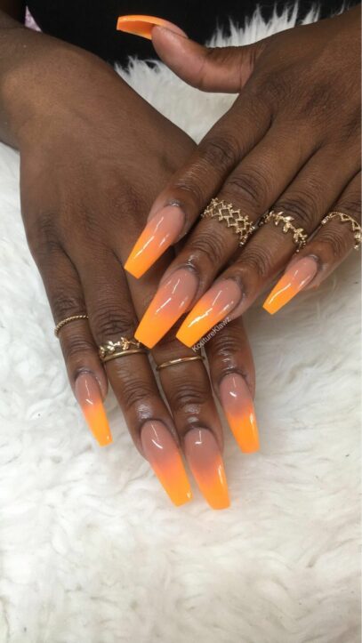 Orange Ombre Nails