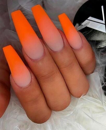 Orange Ombre Nails