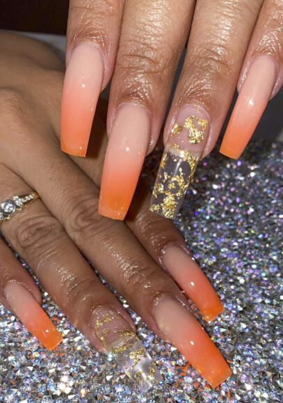 Orange Ombre Nails