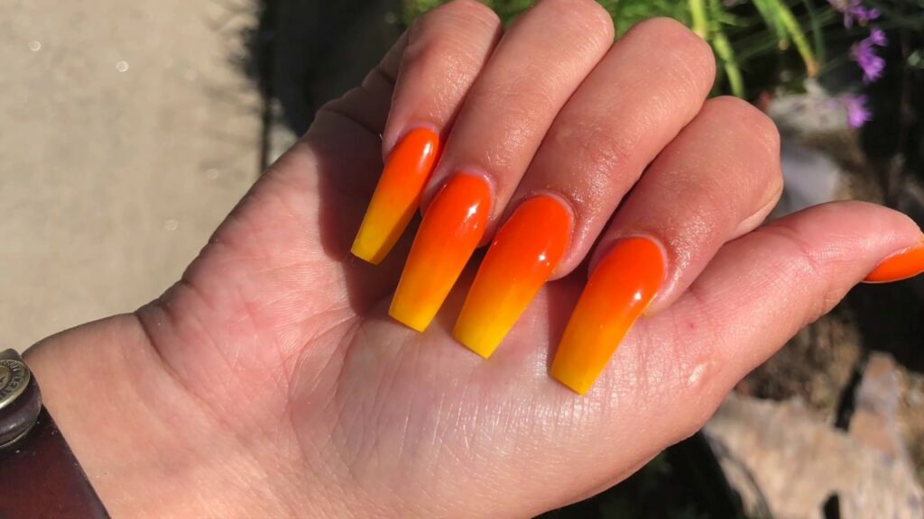 Orange Ombre Nails