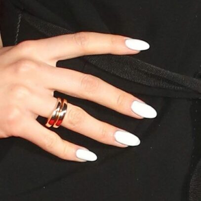 Oval White Nails