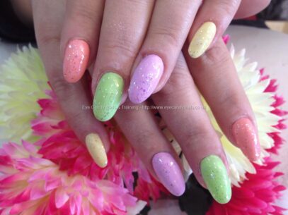 Pastel Glitter Nails