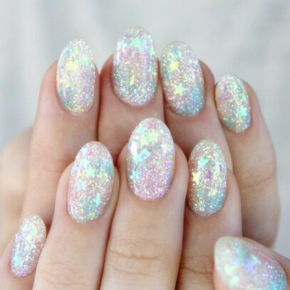 Pastel Glitter Nails