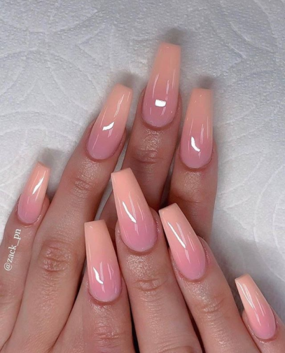 Peach Ombre Nails