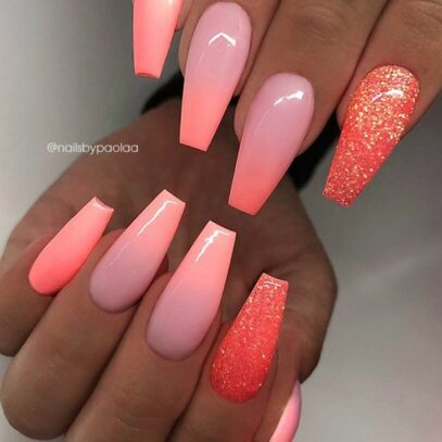 Peach Ombre Nails