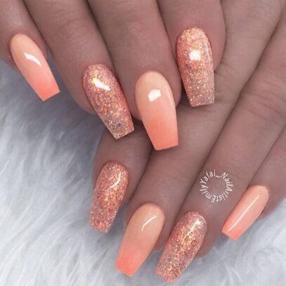 Peach Ombre Nails