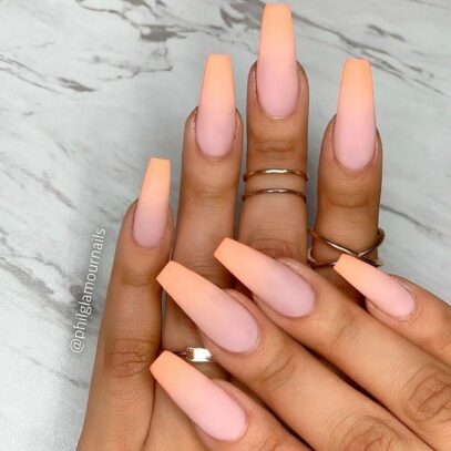 Peach Ombre Nails