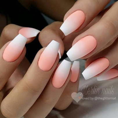 Peach Ombre Nails