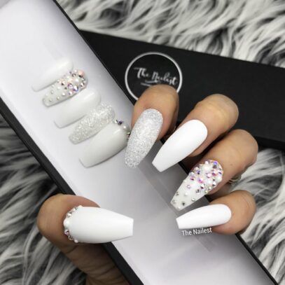 Pearl White Nails