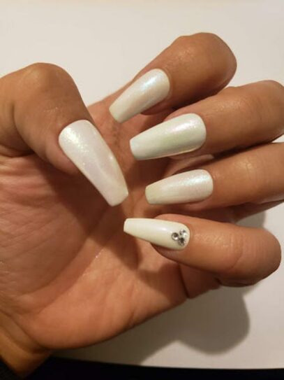 Pearl White Nails