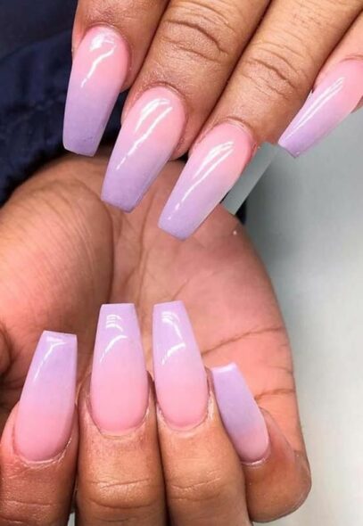 Pink And Purple Ombre Nails