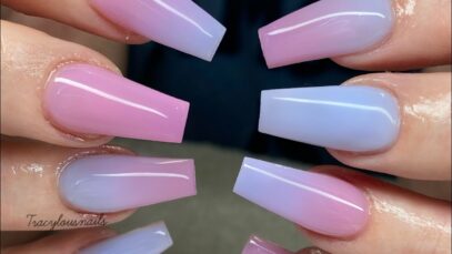 Pink And Purple Ombre Nails