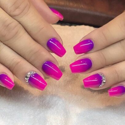 Pink And Purple Ombre Nails