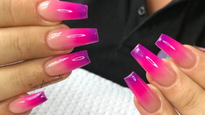 Pink And Purple Ombre Nails