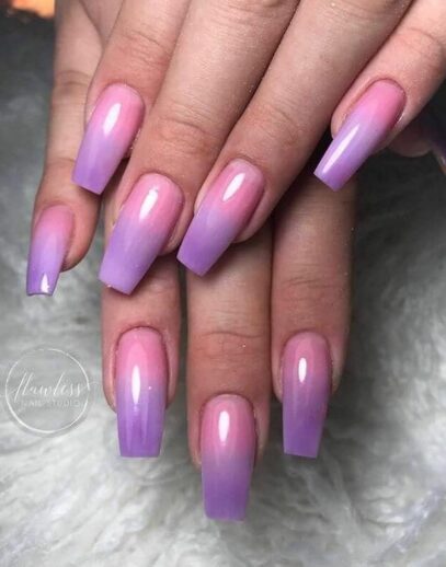 Pink And Purple Ombre Nails
