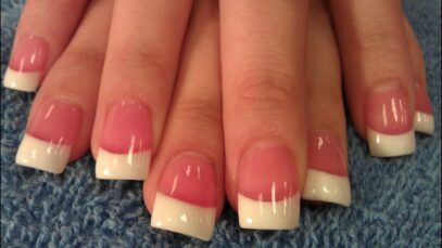 Pink And White Nails