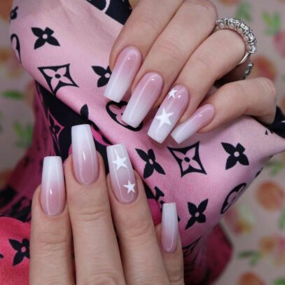 Pink And White Nails