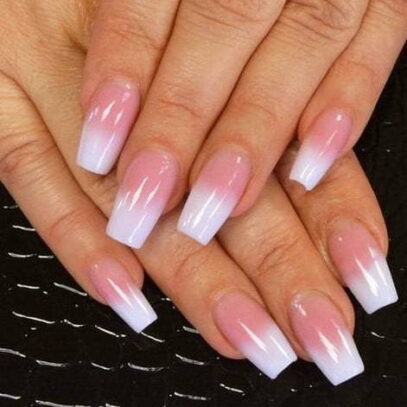 Pink And White Nails