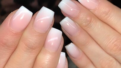 Pink And White Ombre Nails