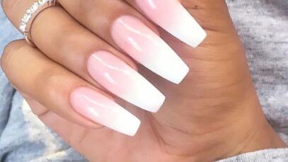Pink And White Ombre Nails