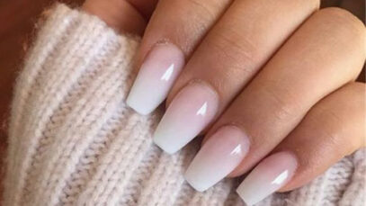 Pink And White Ombre Nails