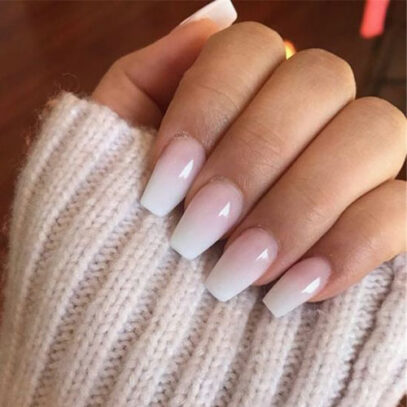 Pink And White Ombre Nails