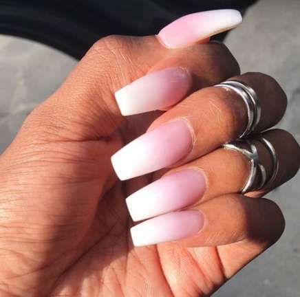 Pink And White Ombre Nails