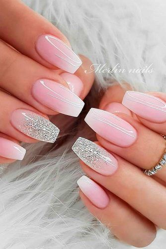 Pink Glitter Ombre Nails
