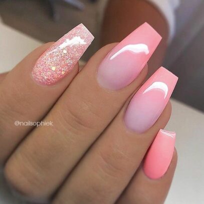 Pink Ombre Nails