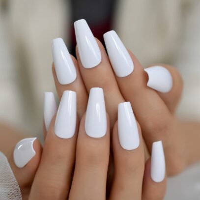 Plain White Nails