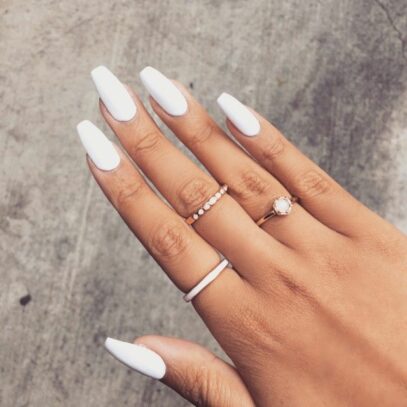 Plain White Nails