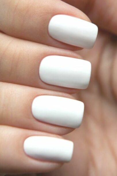 Plain White Nails