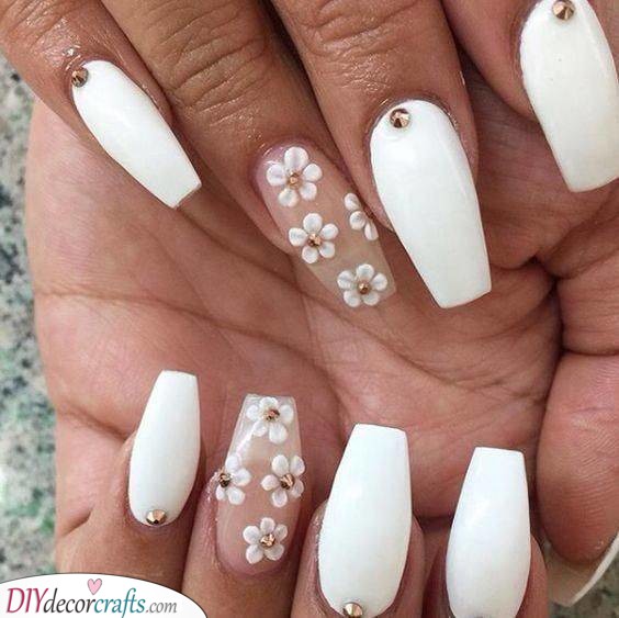 Pretty White Nails