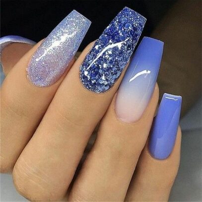 Prom Nail Ideas Blue