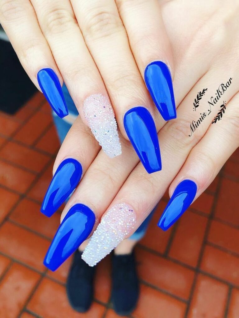 Prom Nail Ideas Blue