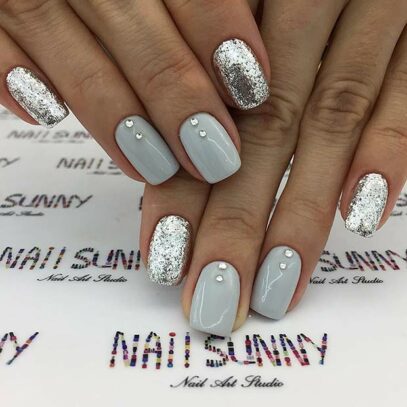 Prom Nail Ideas Silver
