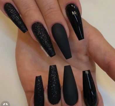 Prom Nails Acrylic Black