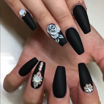 Prom Nails Acrylic Black
